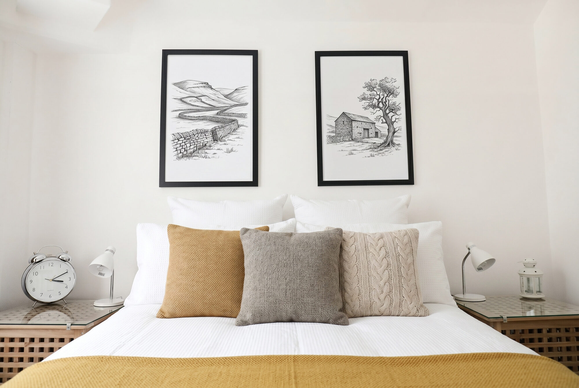 King bedroom with Dales artwork